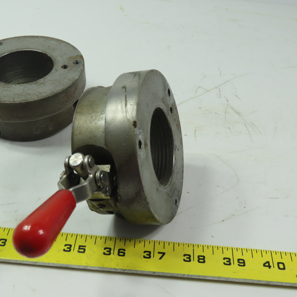De-Staco Custom Made 2"Dia. Flanged Quick Action Shaft Locking Clamp Lot of 2