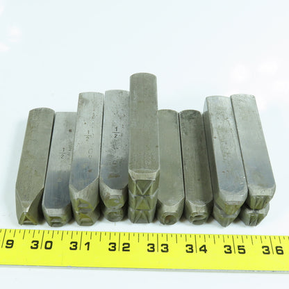 Misc. 1/2" Steel Letter Stamp Lot of 15