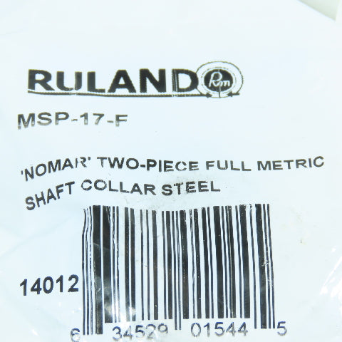 Ruland MSP-17-F 17mm Two Piece Shaft Collar Lot of 4
