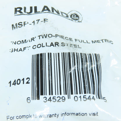 Ruland MSP-17-F 17mm Two Piece Shaft Collar Lot of 3