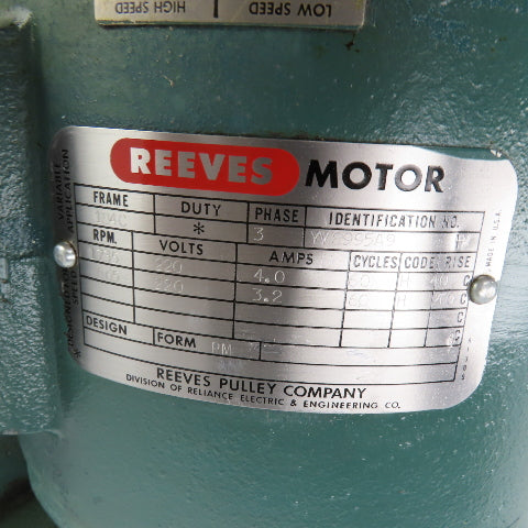 Reeves Size 200-V1M-18/9 1-1/2-3/4HP MotoDrive Variable Speed Drive 3PH 1735RPM