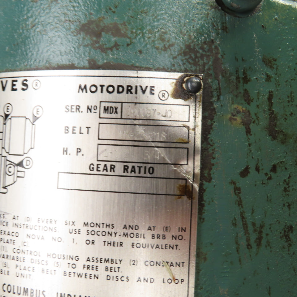Reeves Size 200-V1M-18/9 1-1/2-3/4HP MotoDrive Variable Speed Drive 3PH 1735RPM