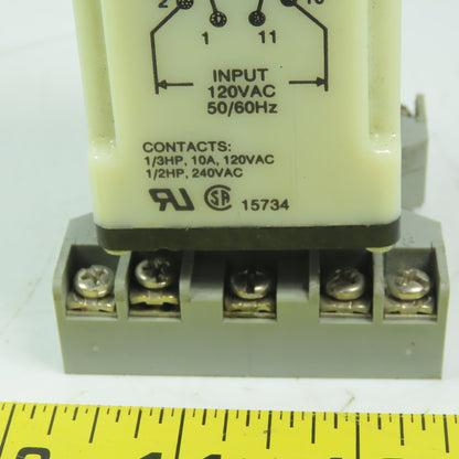 Dayton 6X602F 9-900s Solid State Time Delay Relay W/Base 120V