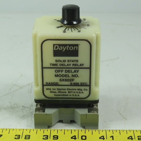 Dayton 6X602F 9-900s Solid State Time Delay Relay W/Base 120V