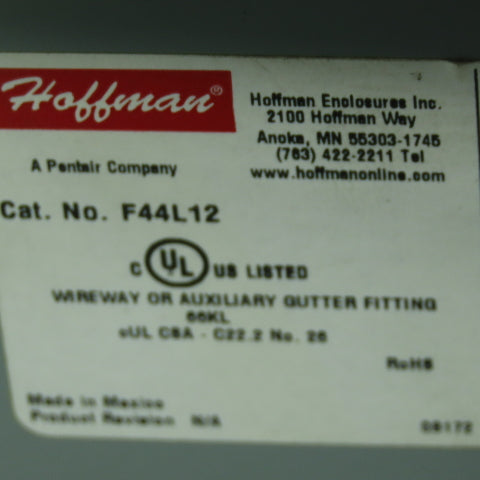 Hoffman F44WE90 4"x4" 90° Elbow Wire Way W/F44L12 4"x4"x12" Straight Section