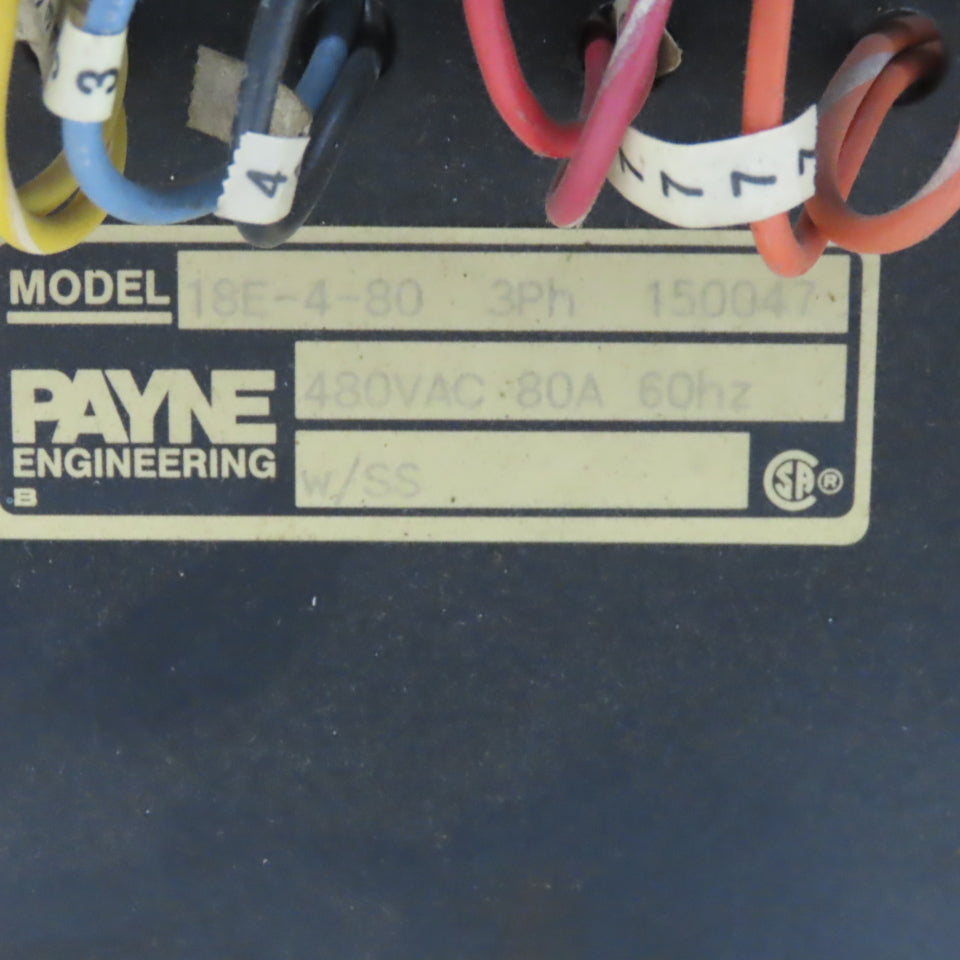 Payne Engineering 18E-4-80-3PH Power Controller 480V 3Ph 80A