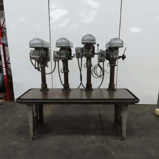 Delta Rockwell 4 Spindle Gang Drill Press 5-1/4" Stroke 77-1/4"L Table MT2 3PH