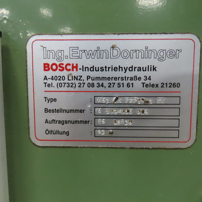 Bosch 3kW 19Gallon Hydraulic Power Unit 480V 3PH W/Y-513-500-004 Pump 105 Bar
