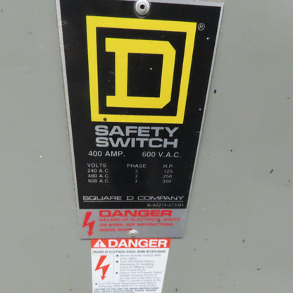 Square D HU365 400A 600V  Heavy Duty Non Fusible Safety Switch Disconnect
