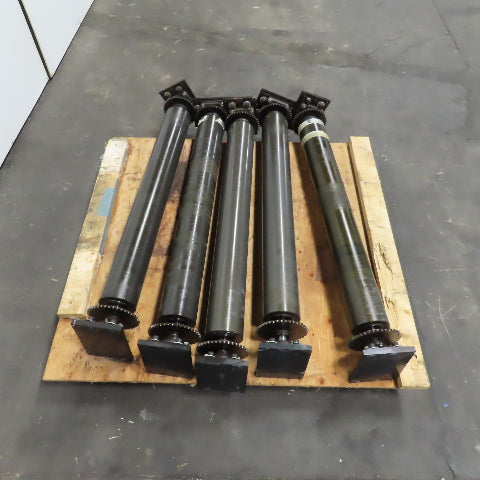 Block Mount Chain Driven Power Conveyor Roller 4-3/4" Diameter x 40" L Lot Of 5