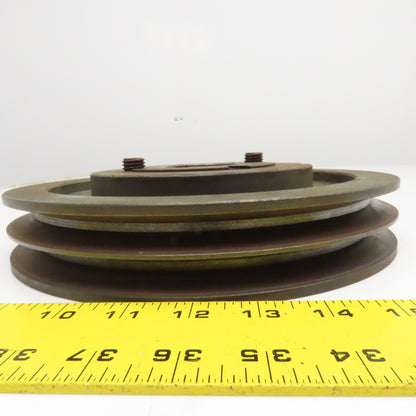 10.3" OD 2 Groove 5V Belt Section Pulley 3230 Taper Lock 2-1/8" Bushing Bore