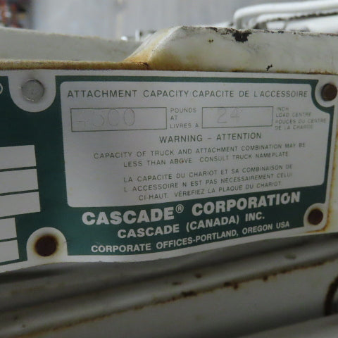 Cascade R45E Sideshifting Push Pull Forklift Attach. 4500 LB Cap. 42" Slipsheet