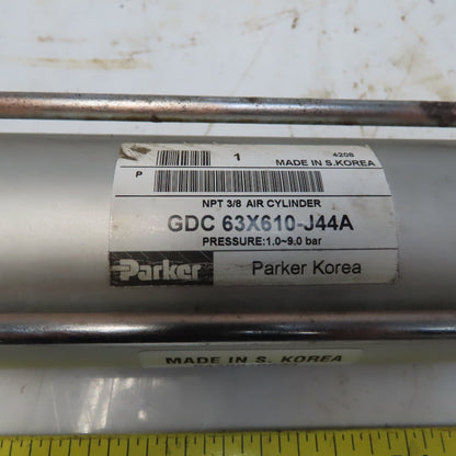 Parker GDC 63x610-J44A Pneumatic Dbl. Acting Air Cylinder 60mm Bore 610mm Stroke