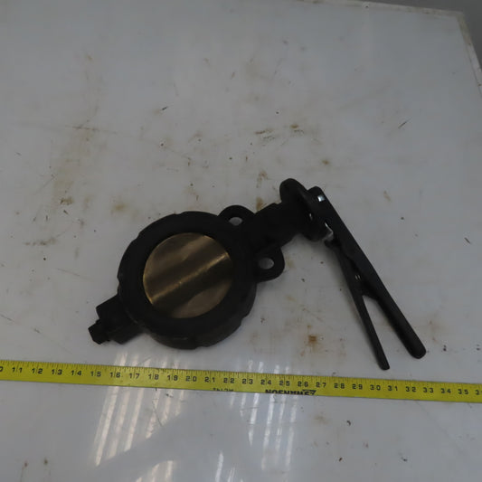 Brass Wafer Style Lever Handle 6"-150 PSI  Butterfly Valve W/Manual Lever