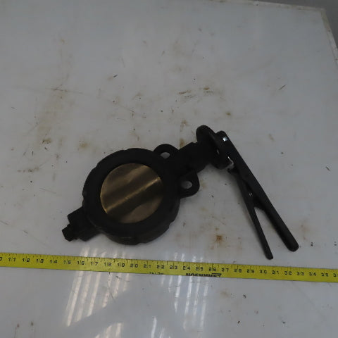 Brass Wafer Style Lever Handle 6"-150 PSI  Butterfly Valve W/Manual Lever