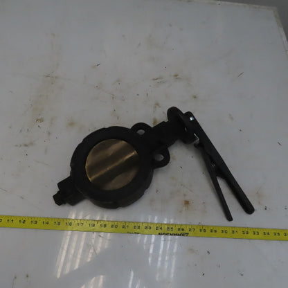 Brass Wafer Style Lever Handle 6"-150 PSI  Butterfly Valve W/Manual Lever