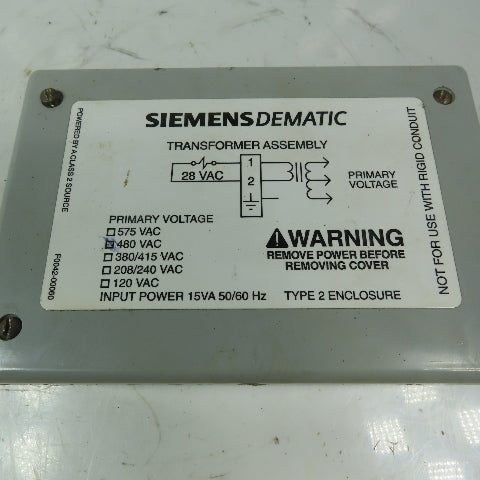 Siemens Dematic F0042-00060 Transformer Assembly 480V Primary 24V Secondary