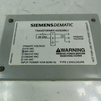 Siemens Dematic F0042-00060 Transformer Assembly 480V Primary 24V Secondary