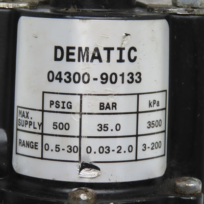 Dematic 1/4" NPT Compressed Air Regulator 500PSI MAX .05-30PSI Output