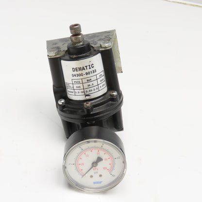 Dematic 1/4" NPT Compressed Air Regulator 500PSI MAX .05-30PSI Output