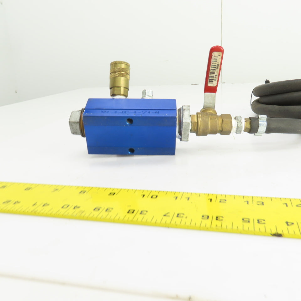Cito IM4-4-BD-4-1/4-N Inline Air Manifold (4) 1/4" NPT Ports 1" NPT W/160" Hose