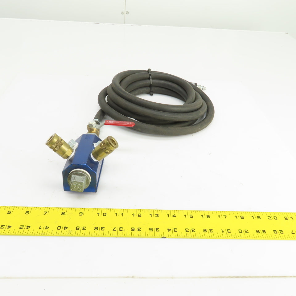 Cito IM4-4-BD-4-1/4-N Inline Air Manifold (4) 1/4" NPT Ports 1" NPT W/160" Hose