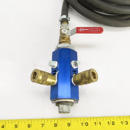 Cito IM4-4-BD-4-1/4-N Inline Air Manifold (4) 1/4" NPT Ports 1" NPT W/160" Hose