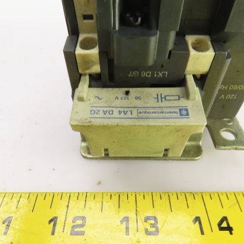 Schneider LC1 D40 LC1 D4011 600V 30HP Contactor 60A W/120V Coil