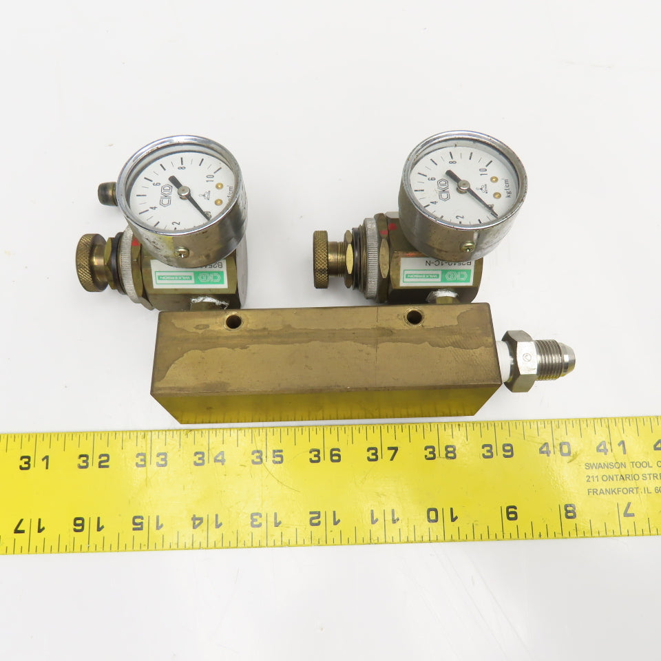 CKD Wilkerson B2519-1C-N 1/4" NPT Brass  Air Pressure Regulator Manifold