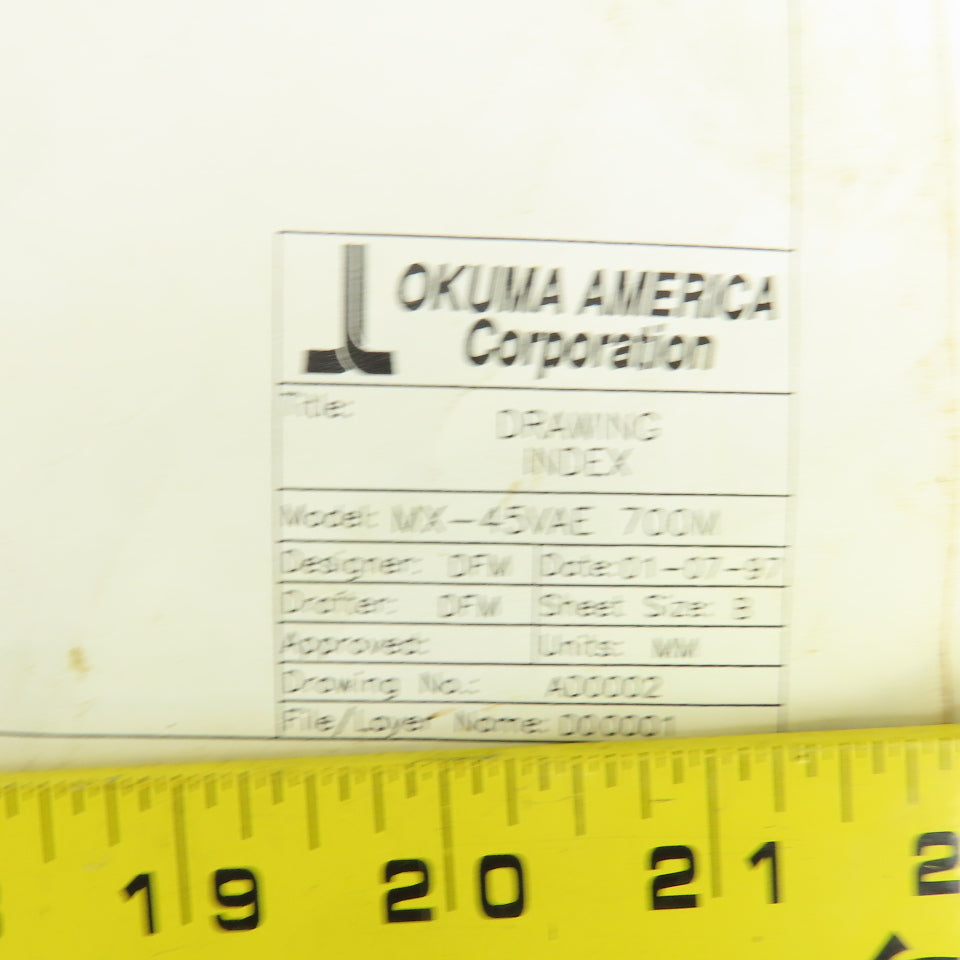 Okuma MX-45VAE Electrical Drawing Manual
