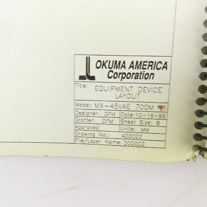 Okuma MX-45VAE Electrical Drawing Manual