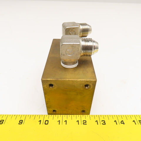 Brass Block Manifold 6 Port Tee Output Configuration 1/4" NPT x 1/2" NPT