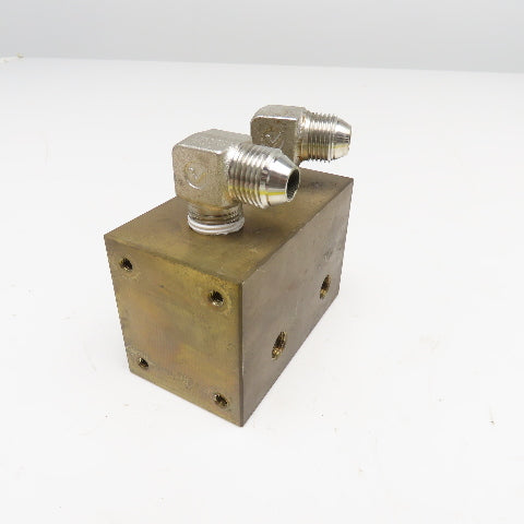 Brass Block Manifold 6 Port Tee Output Configuration 1/4" NPT x 1/2" NPT
