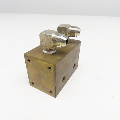 Brass Block Manifold 6 Port Tee Output Configuration 1/4" NPT x 1/2" NPT
