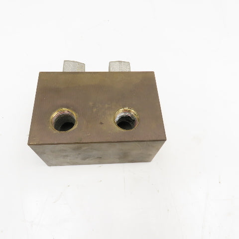 Brass Block Manifold 6 Port Tee Output Configuration 1/4" NPT x 1/2" NPT