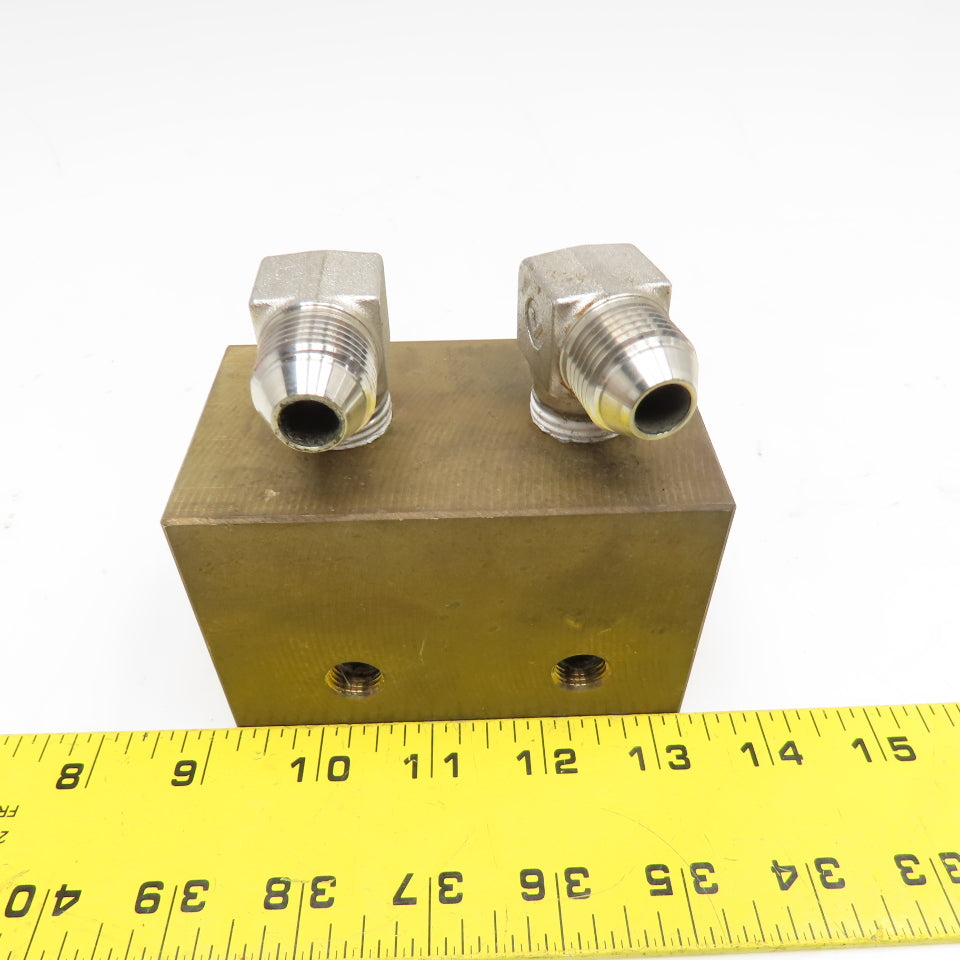 Brass Block Manifold 6 Port Tee Output Configuration 1/4" NPT x 1/2" NPT