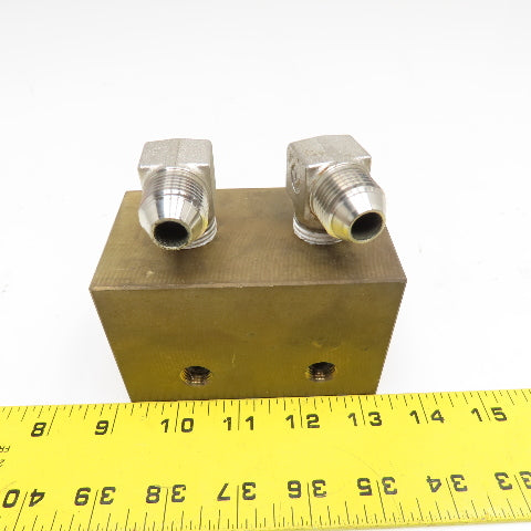 Brass Block Manifold 6 Port Tee Output Configuration 1/4" NPT x 1/2" NPT