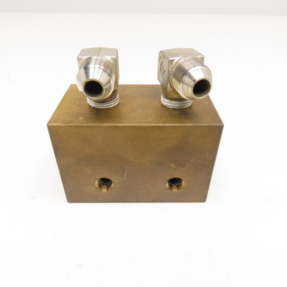Brass Block Manifold 6 Port Tee Output Configuration 1/4" NPT x 1/2" NPT