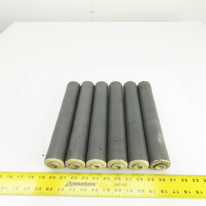 Nolu PVC Gravity Conveyor Roller 1.9" OD 11-1/4" BF 12" Face 1/2" Axle Lot Of 6