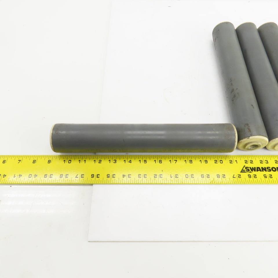 Nolu PVC Gravity Conveyor Roller 1.9" OD 11-1/4" BF 12" Face 1/2" Axle Lot Of 6