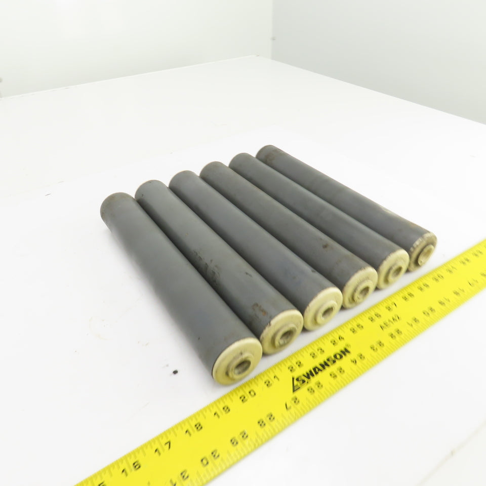 Nolu PVC Gravity Conveyor Roller 1.9" OD 11-1/4" BF 12" Face 1/2" Axle Lot Of 6