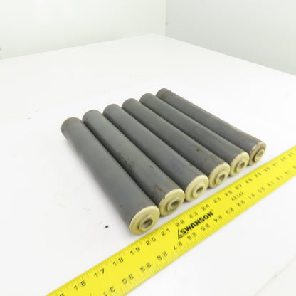 Nolu PVC Gravity Conveyor Roller 1.9" OD 11-1/4" BF 12" Face 1/2" Axle Lot Of 6