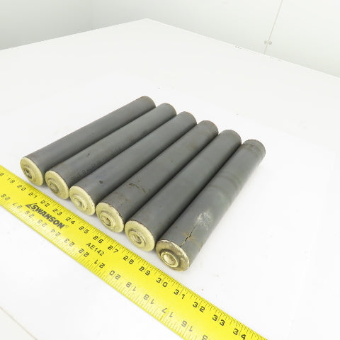 Nolu PVC Gravity Conveyor Roller 1.9" OD 11-1/4" BF 12" Face 1/2" Axle Lot Of 6