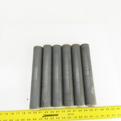 Nolu PVC Gravity Conveyor Roller 1.9" OD 11-1/4" BF 12" Face 1/2" Axle Lot Of 6