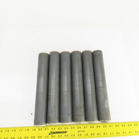 Nolu PVC Gravity Conveyor Roller 1.9" OD 11-1/4" BF 12" Face 1/2" Axle Lot Of 6