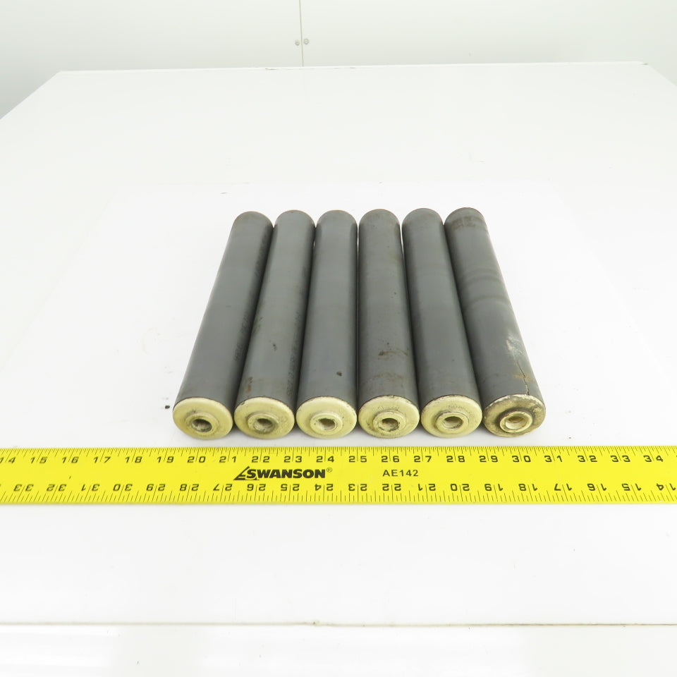 Nolu PVC Gravity Conveyor Roller 1.9" OD 11-1/4" BF 12" Face 1/2" Axle Lot Of 6