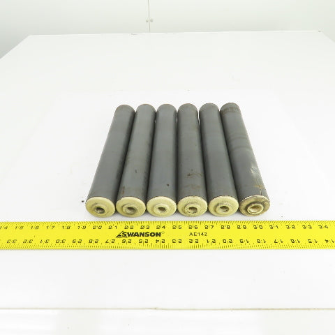 Nolu PVC Gravity Conveyor Roller 1.9" OD 11-1/4" BF 12" Face 1/2" Axle Lot Of 6