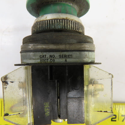 Allen Bradley 800T-D9 Momentary Contact Green Push Button Switch 600V