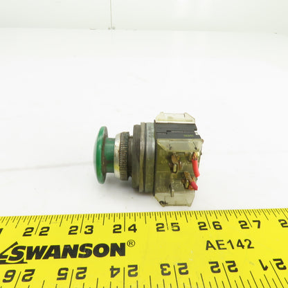 Allen Bradley 800T-D9 Momentary Contact Green Push Button Switch 600V
