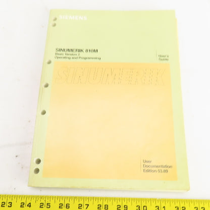 Siemens Sinumerik 810M Operating & Programming User's Guide Basic Version 2